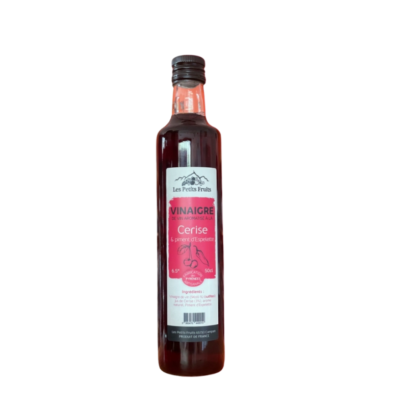 Vinaigre cerise & piment d'Espelette 50cl | Les Petits Fruits