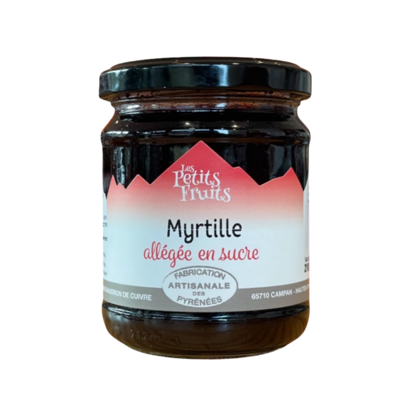 Confiture allégée de myrtille 210g | Les Petits Fruits