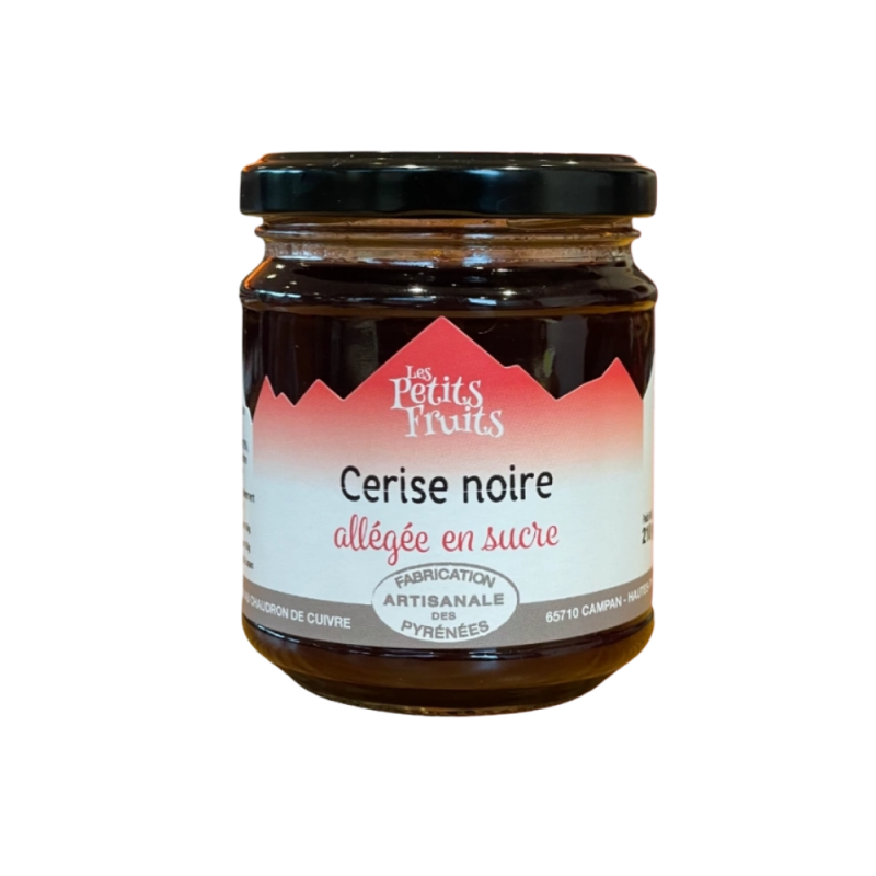 Confiture allégée de cerise noire 210g | Les Petits Fruits