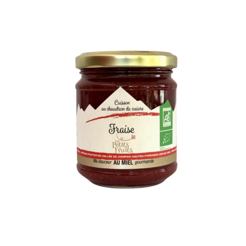 Confiture bio fraise au miel 210g | Les Petits Fruits